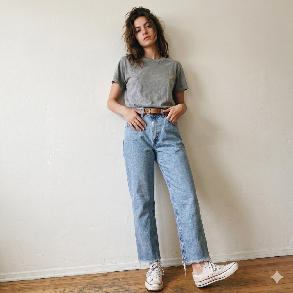 Vintage 90s Levi's 550 Womens Jeans 7 Med Blue Light Wash Raw Hem Relaxed Grunge